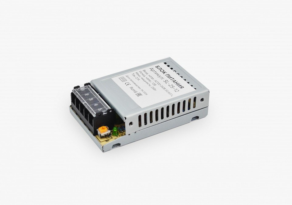 Блок питания 25Вт 12В IP20 SLIM