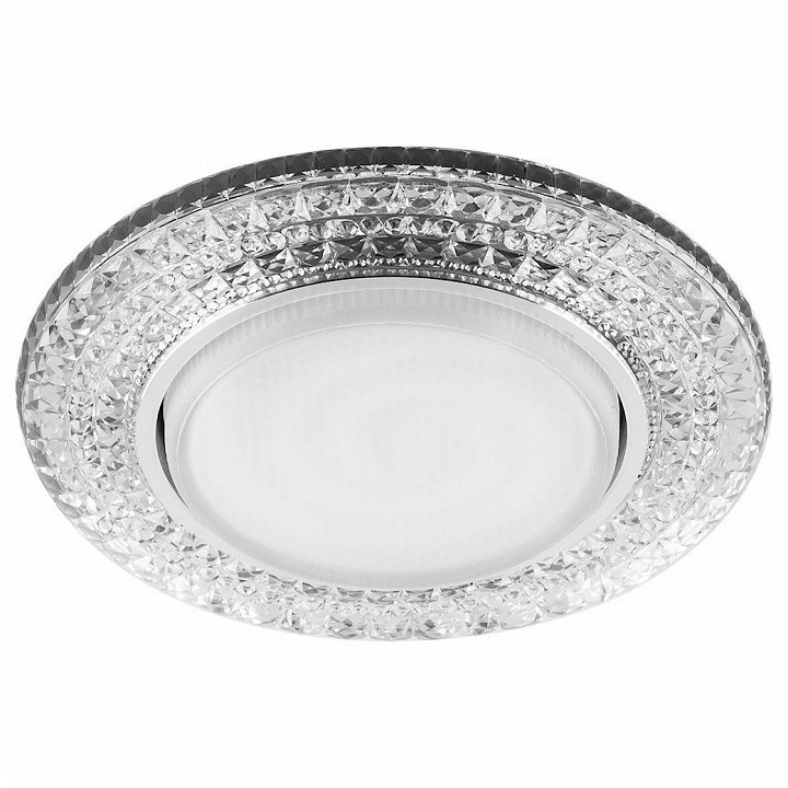 Светильник встраиваемый со светодиодной подсветкой 20LED*2835 SMD 6400K, 15W GX53, без лампы, прозрачный, хром, CD4020 с драйвером в комплект