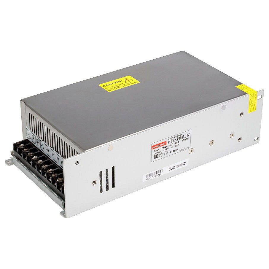Блок питания HTS-600M-12 (12V, 50A, 600W) (Arlight, IP20 Сетка, 3 года)