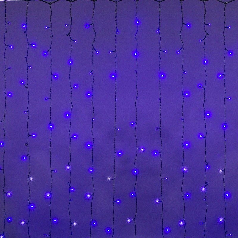 сведодиодный занавес 2*2м 300LED, провод темно-зелёный