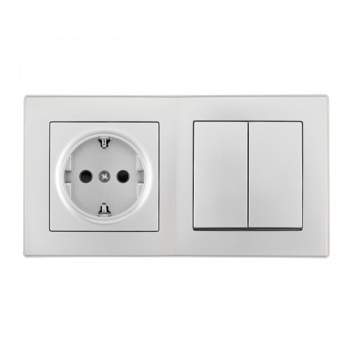 Блок с розеткой и выключателем Arte Milano SET06-2 SET06-2-30-2-40-1 silver