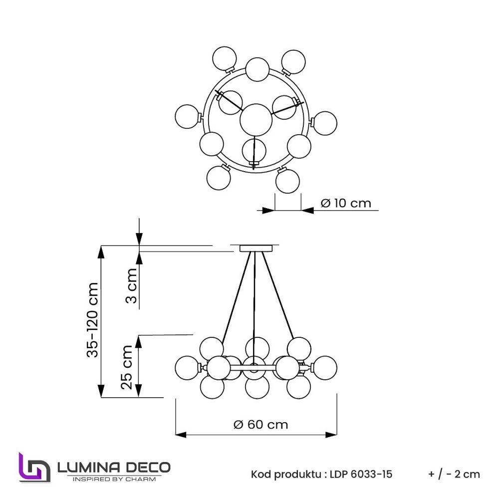 Подвесная люстра LUMINA DECO MARSIADA LDP 6033-25 FGD