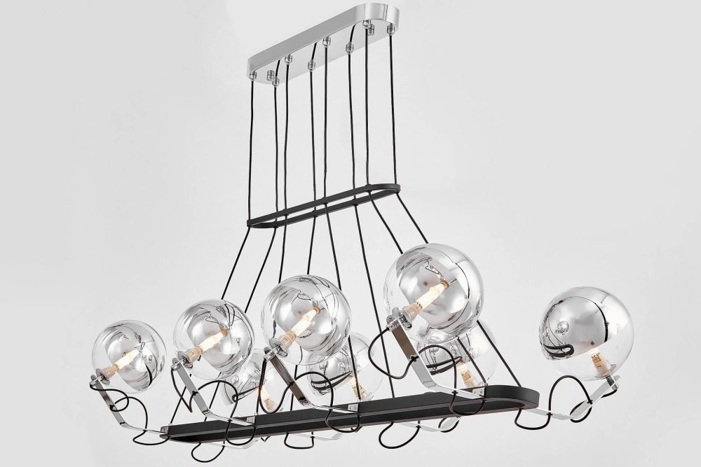 Подвесная люстра LUMINA DECO MARSEO LDP 9110-8-PR BK+CHR