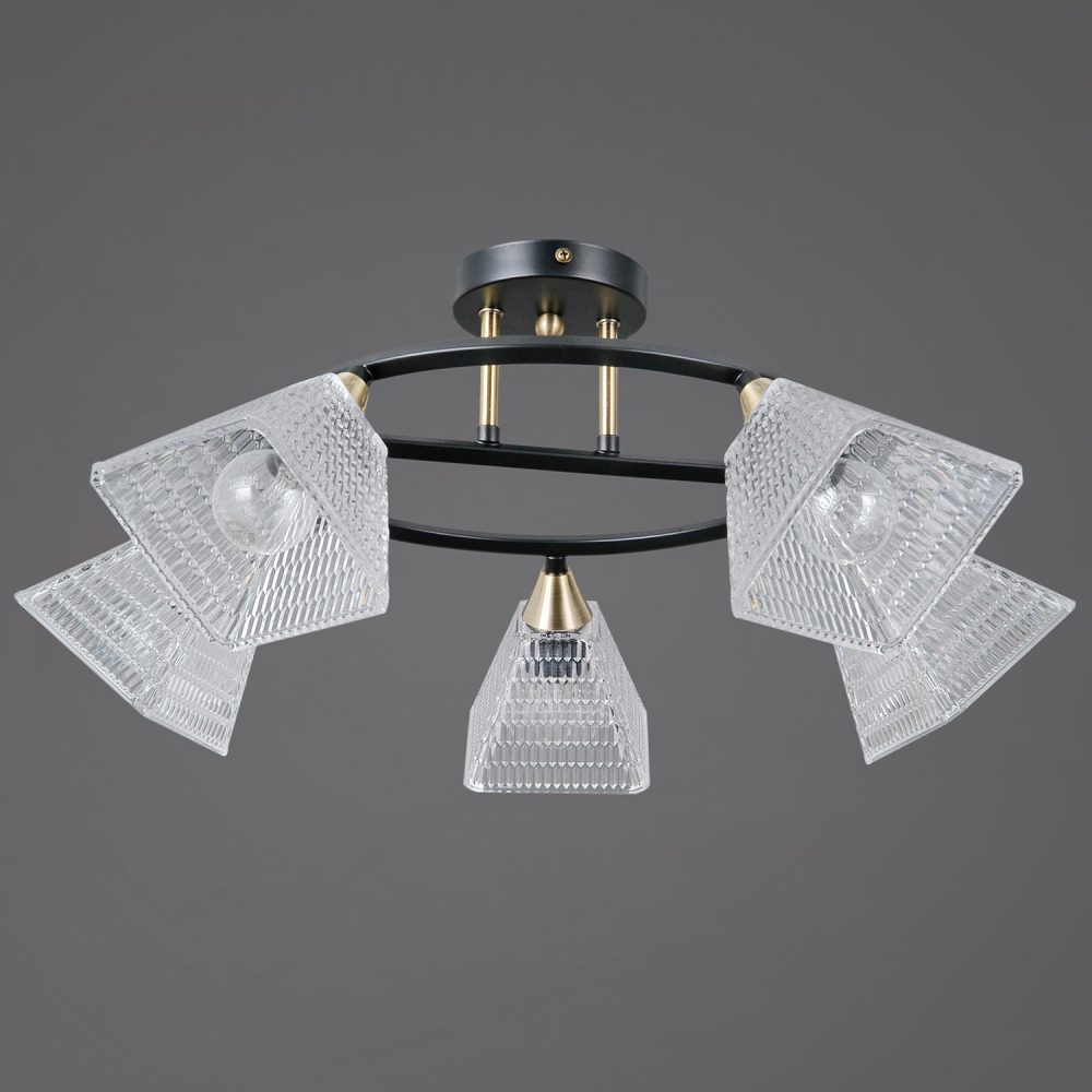 Люстра на штанге ILLUMICO IL0850 IL0850-5CSQ-25BKAB ELITE