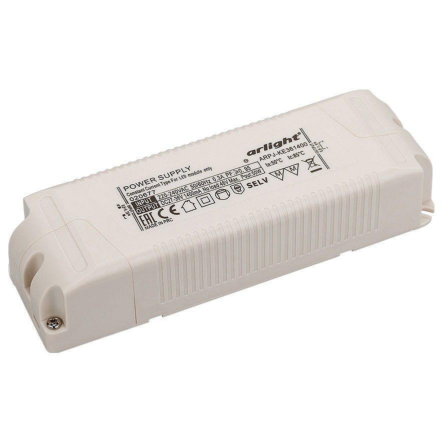 Блок питания ARJ-KE361400 (50W, 1400mA, PFC) (Arlight, IP20 Пластик, 5 лет)