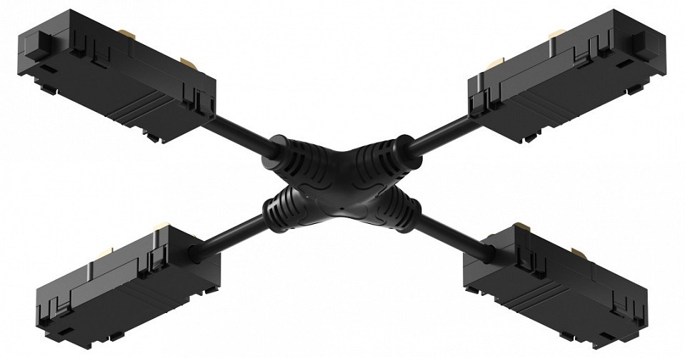 Токопровод X-образный центральный Denkirs SMART UNI TR2116-BK