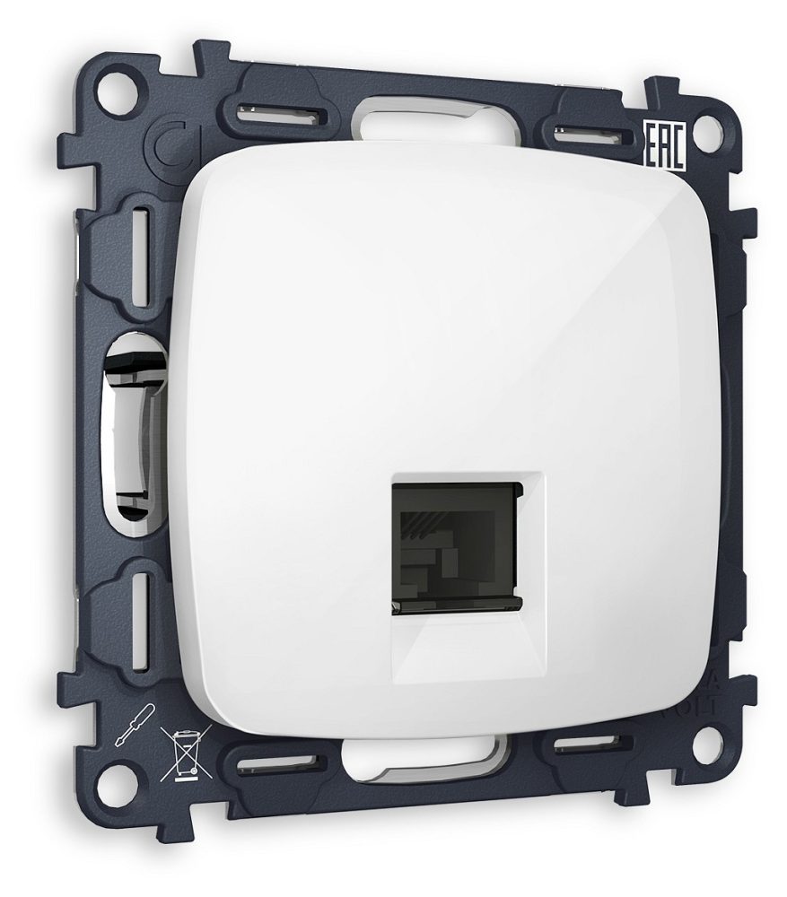 Розетка двойная Ethernet RJ-45 без рамки Ambrella Volt OMEGA MO112010