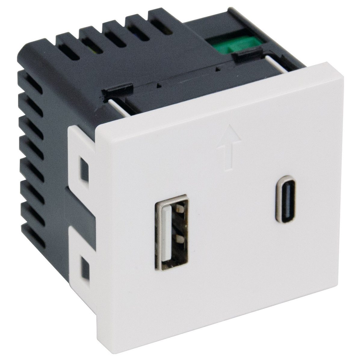 Розетка usb+type C 2-ух модульная MEITON