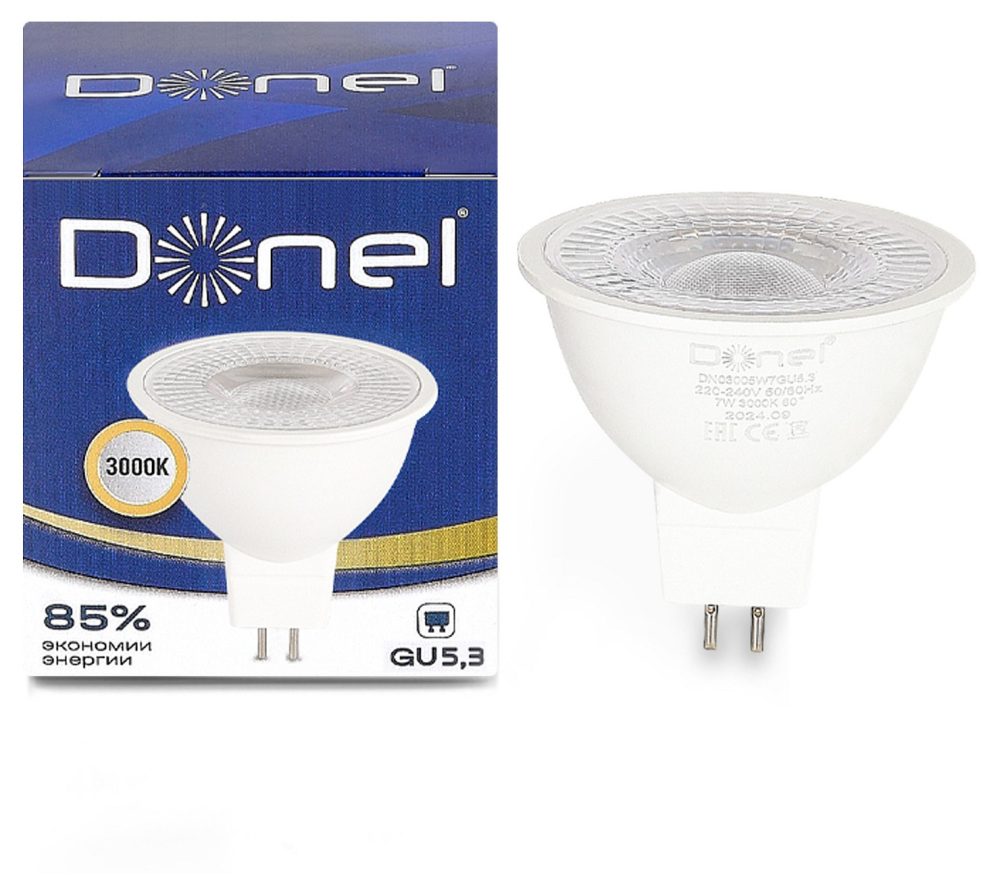 Лампа светодиодная Donel DN03 GU5.3 7Вт 3000K DN03005W7GU5,3