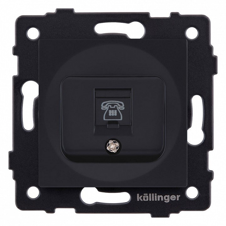 Розетка телефонная RJ11, черный матовый Kollinger для Aspekt, Eleganz, Reflex