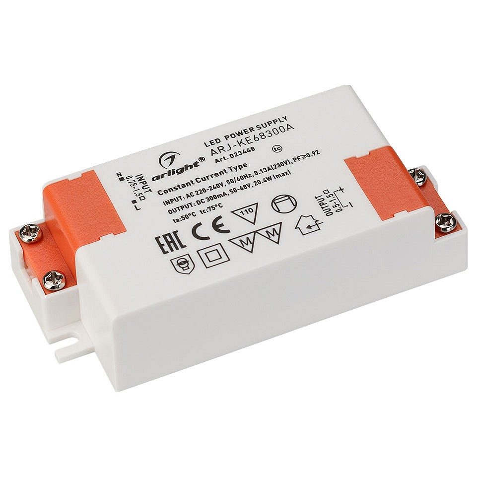 Блок питания ARJ-KE68300A (20W, 300mA, PFC) (Arlight, IP20 Пластик, 5 лет)