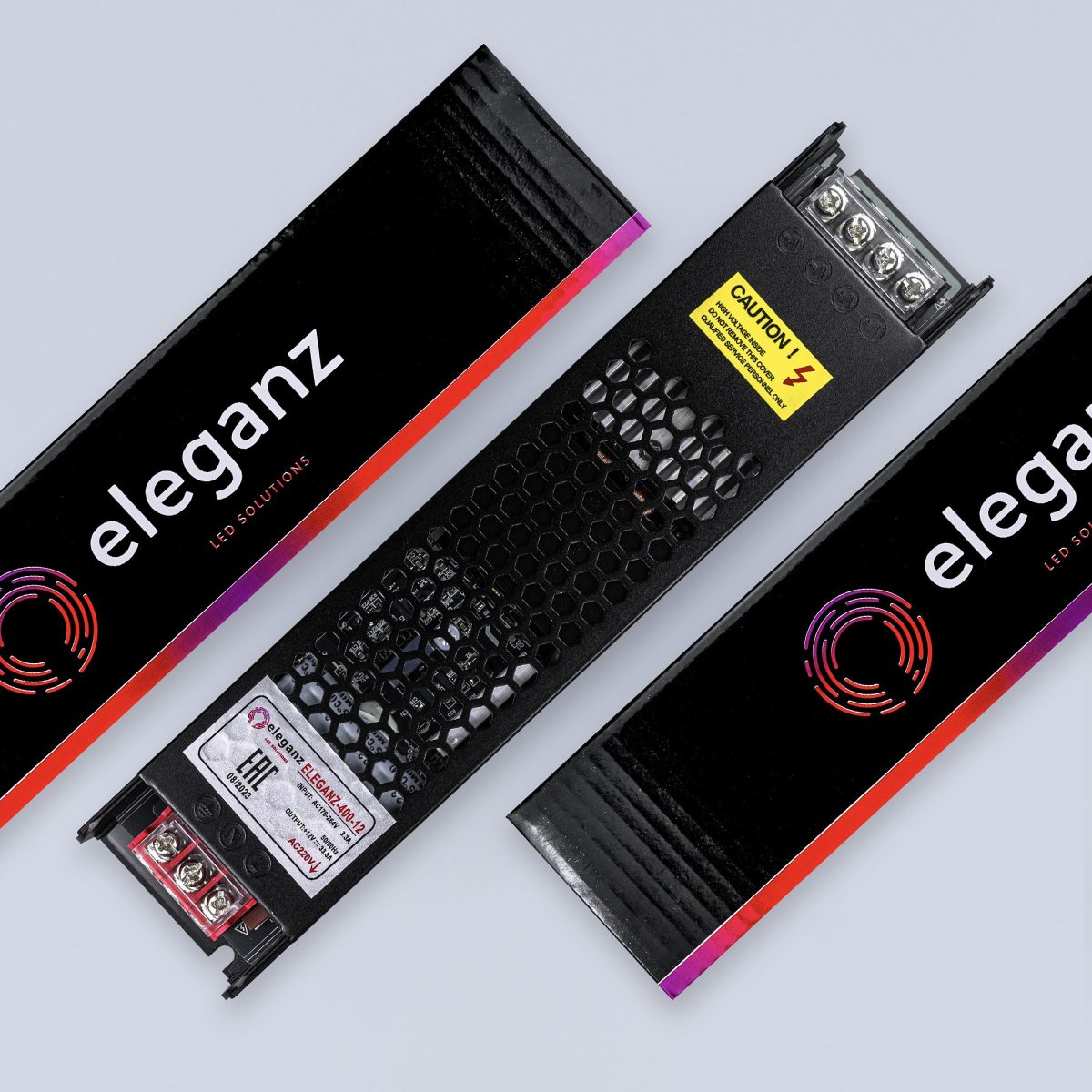 12V Блок питания 400W негерм. узкий IP44