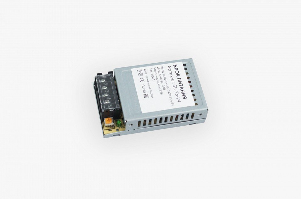 Блок питания 25Вт 24В IP20 SLIM