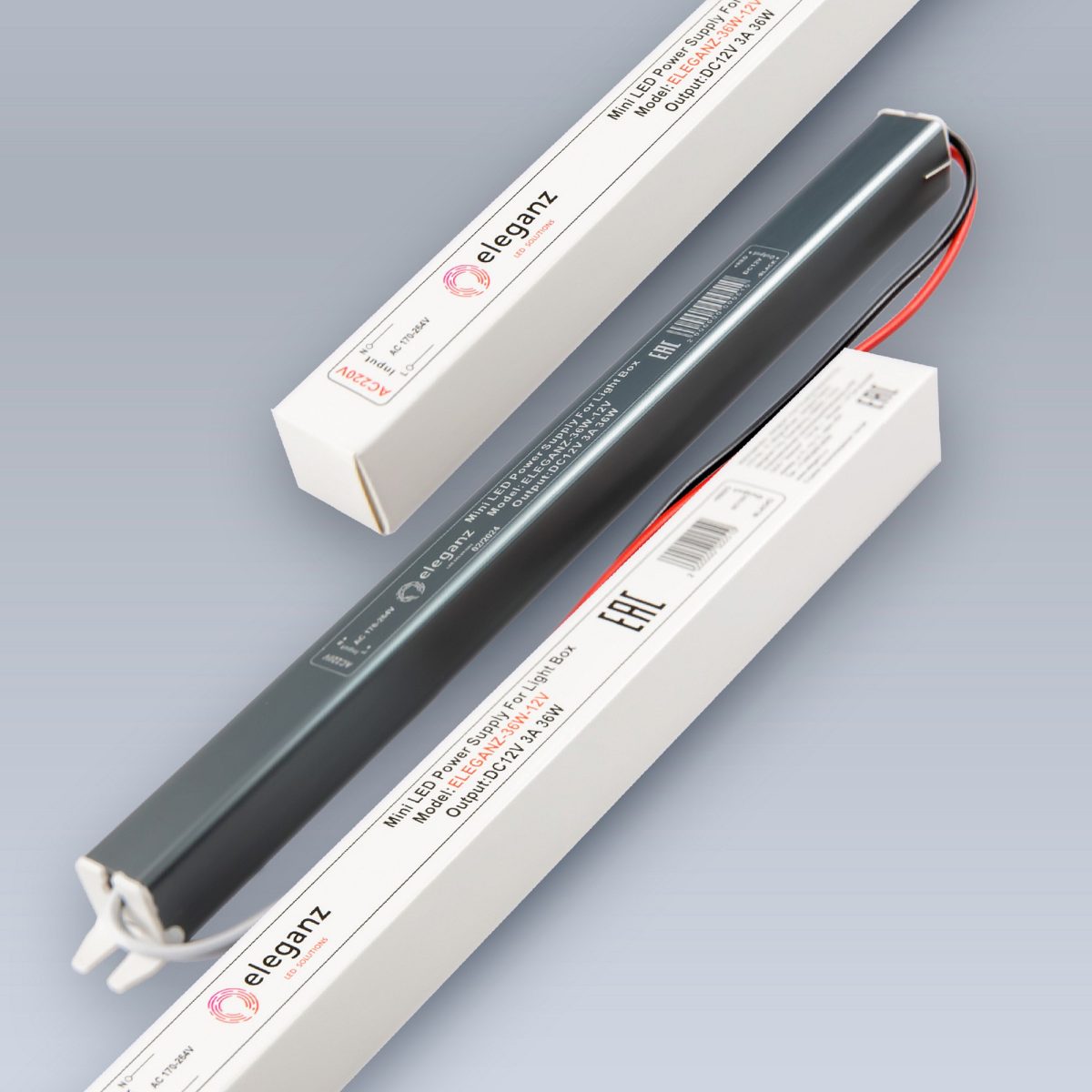 12V Блок питания 36W КАРАНДАШ негерм. узкий IP20