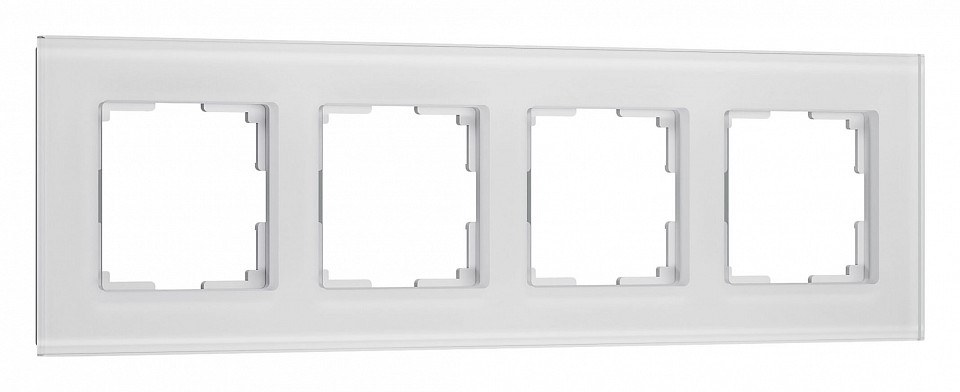 Рамка на 4 поста Werkel Senso (белый, стекло soft-touch) W0043101