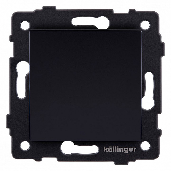 Выключатель 1-клавишный проходной 10А/250В, черный Kollinger для Aspekt, Eleganz, Reflex