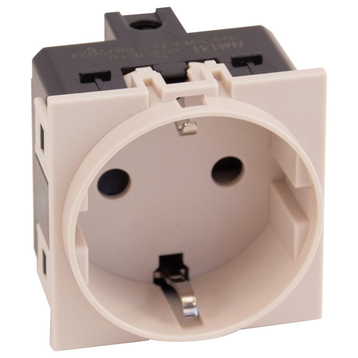 Розетка 220V с/з со шторками винтовой зажим 16A (Песочный матовый) MEITON