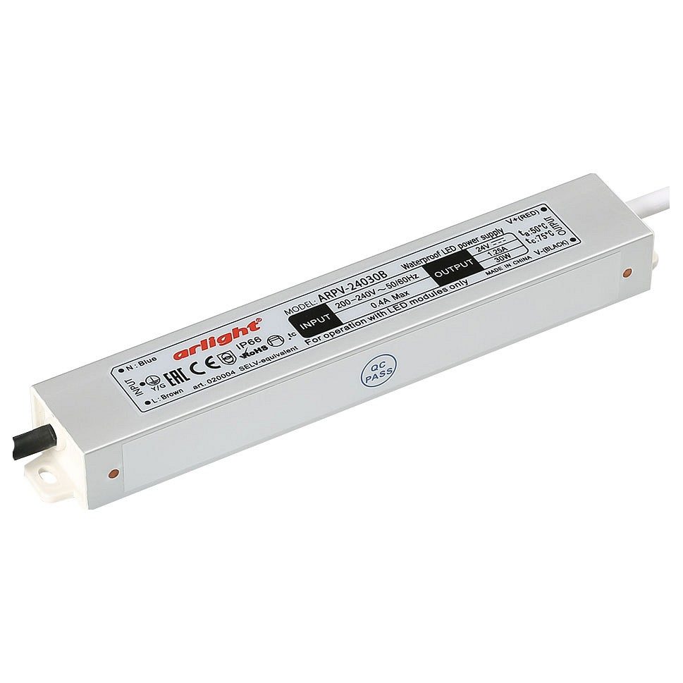 Блок питания ARPV-24030-B (24V, 1.3A, 30W) (Arlight, IP67 Металл, 3 года)