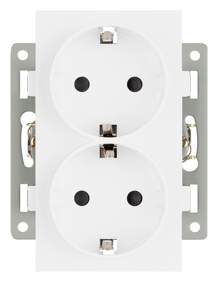 Розетка двойная с заземлением и со шторкой, без рамки Arlight SCT 043764