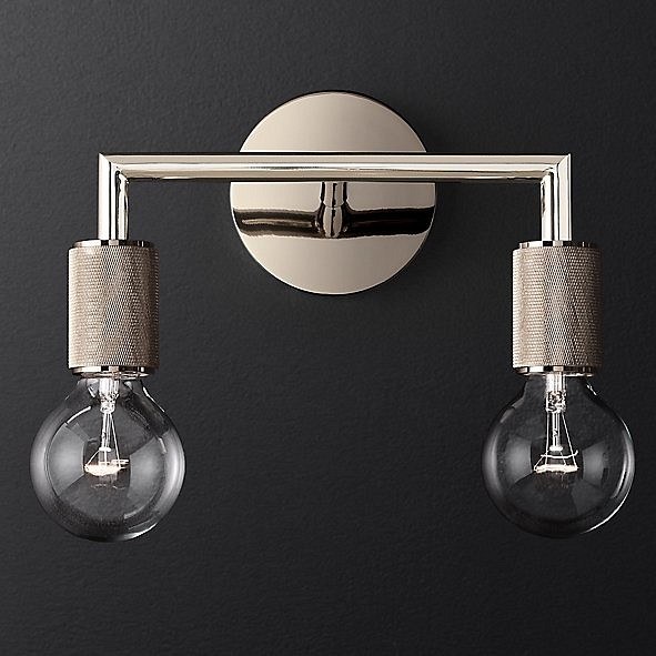Бра RH Utilitaire Double Sconce Silver арт