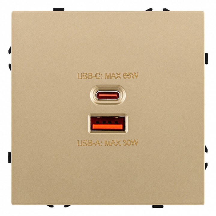 Розетка 2хUSB type A и C без рамки Kollinger Eclipse EC-024GD