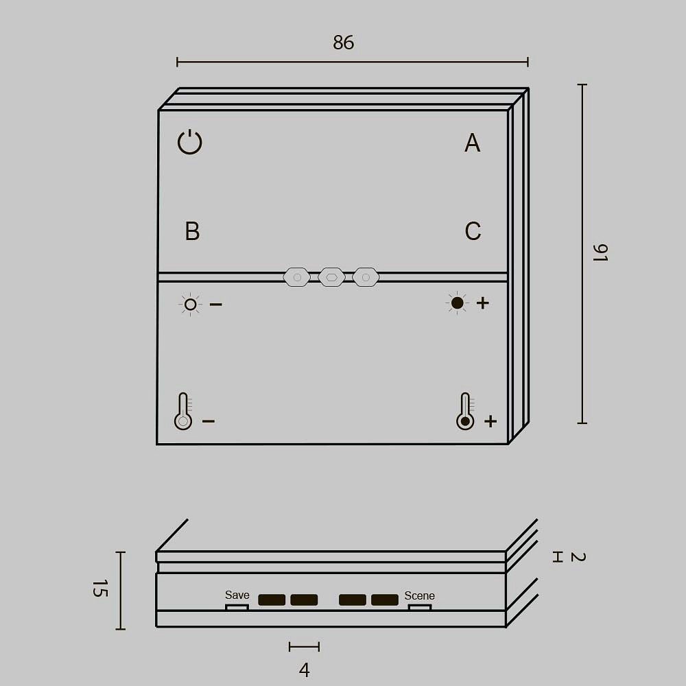 Панель универсальная сенсорная накладная Maytoni Lighting control Панель управления DRC035-Z-8-W