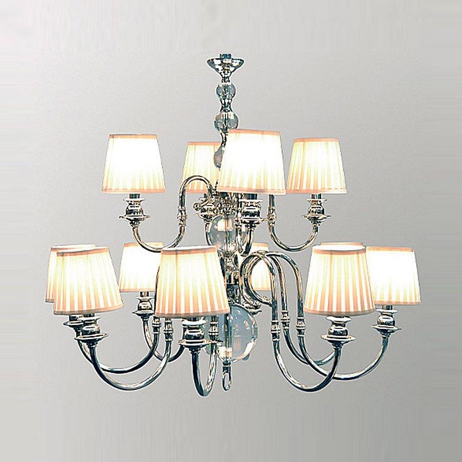 NEWPORT 3100 , Люстра, Nickel Clear glass D90*Н76/176 cm Е14 12*60W
