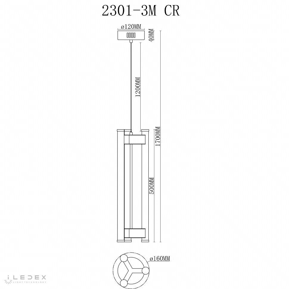 Подвесной светильник iLedex Rocks 2301-3M CR