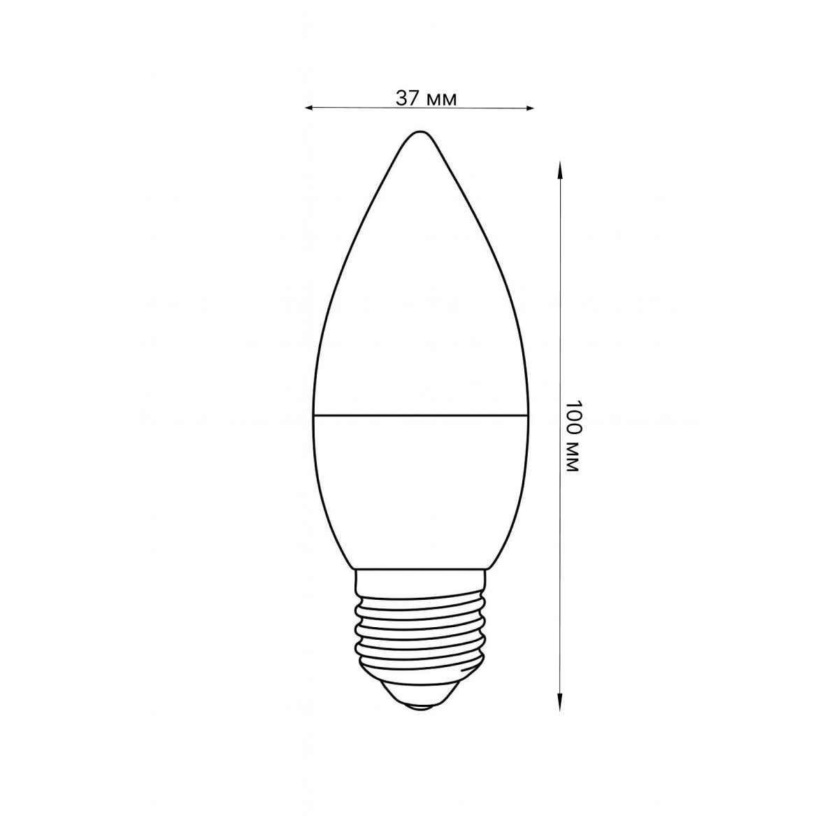 LED-C37-6W/4000K/E27/FR/SLS Лампа светодиодная. Форма свеча, матовая. Белый свет (4000K). ТМ Volpe