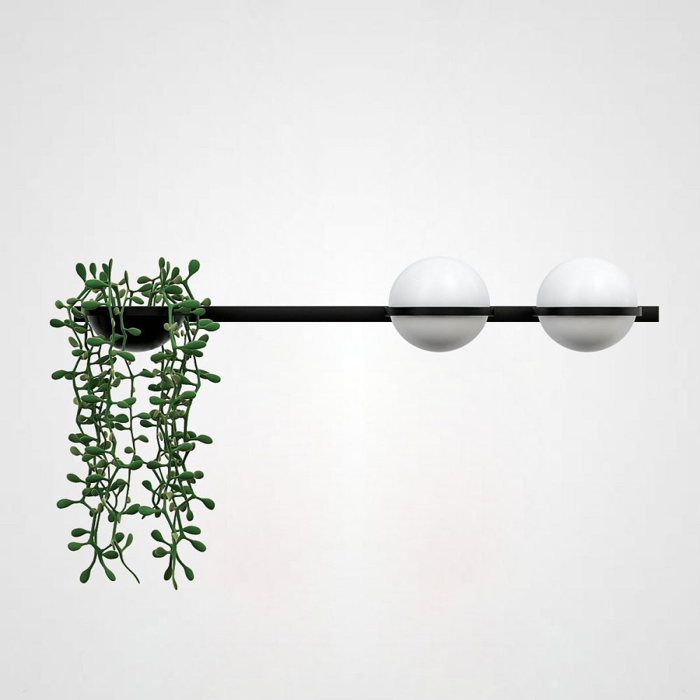 Бра PALMA Wall lamp 2 шара + 1 вазон горизонтальная арт