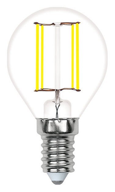 LED-G45-7W/4000K/E14/CL/SLF Лампа светодиодная. Форма шар, прозрачная. Белый свет (4000K). ТМ Volpe