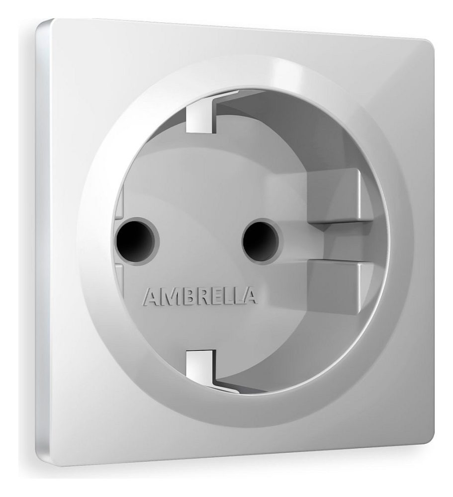 Накладка для розетки с заземлением и со шторками Ambrella Volt ALFA AP4070