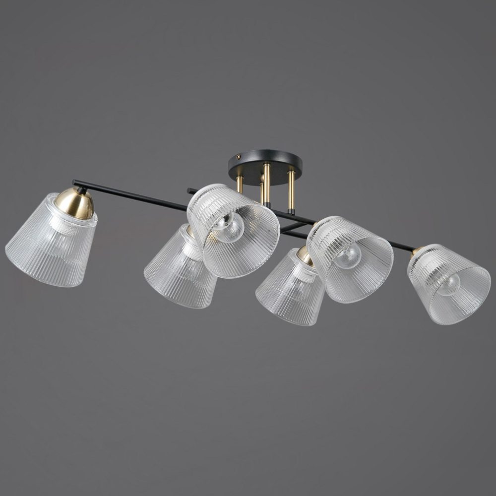 Люстра на штанге ILLUMICO IL0845 IL0845-6CSQ-25BKAB ELITE