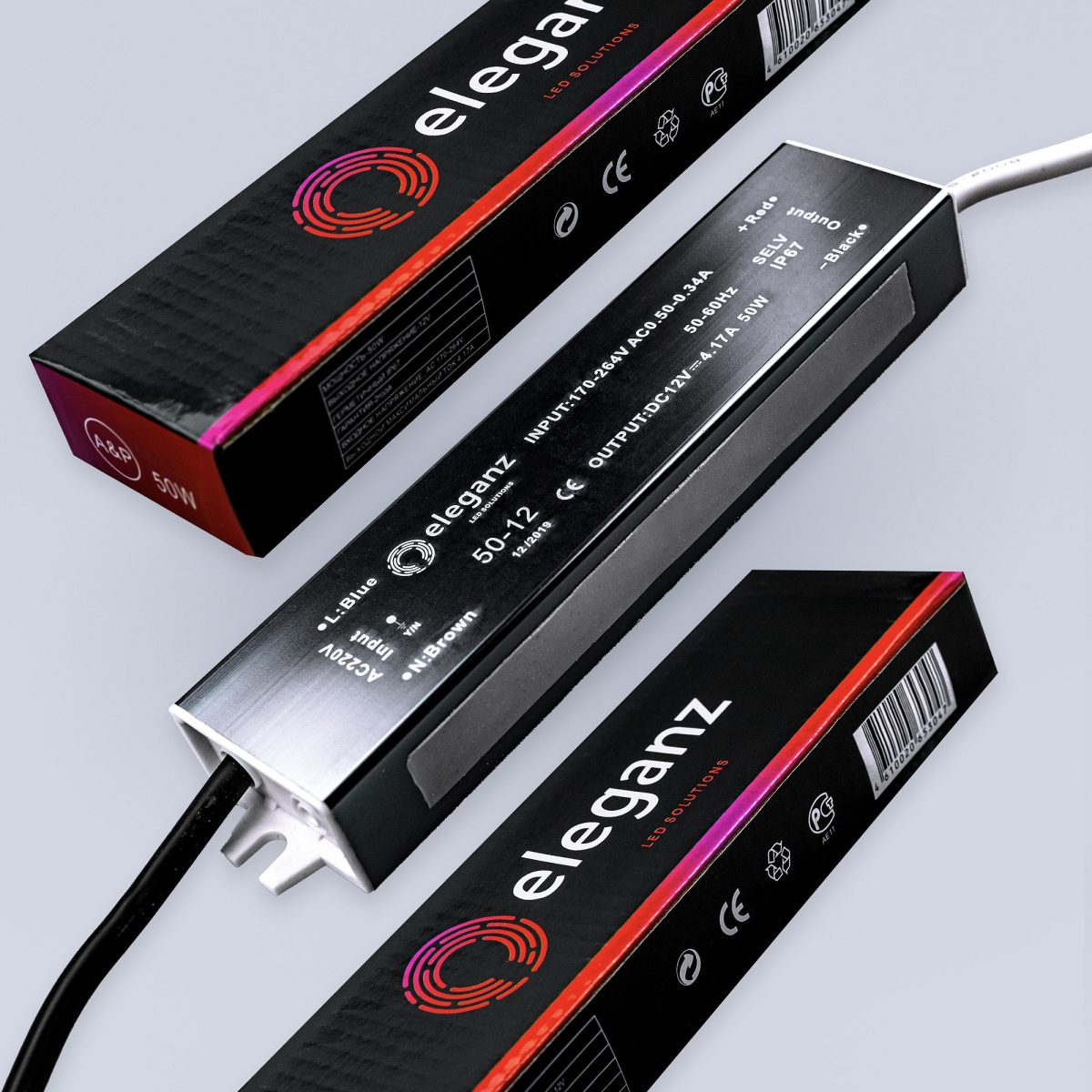 12V Блок питания 50W герм. IP67