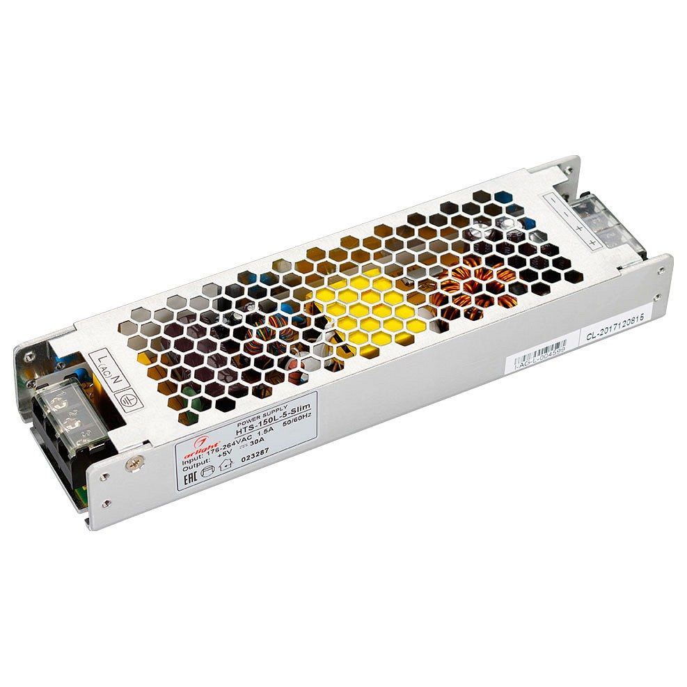 Блок питания HTS-150L-5-Slim (5V, 30A, 150W) (Arlight, IP20 Сетка, 3 года)