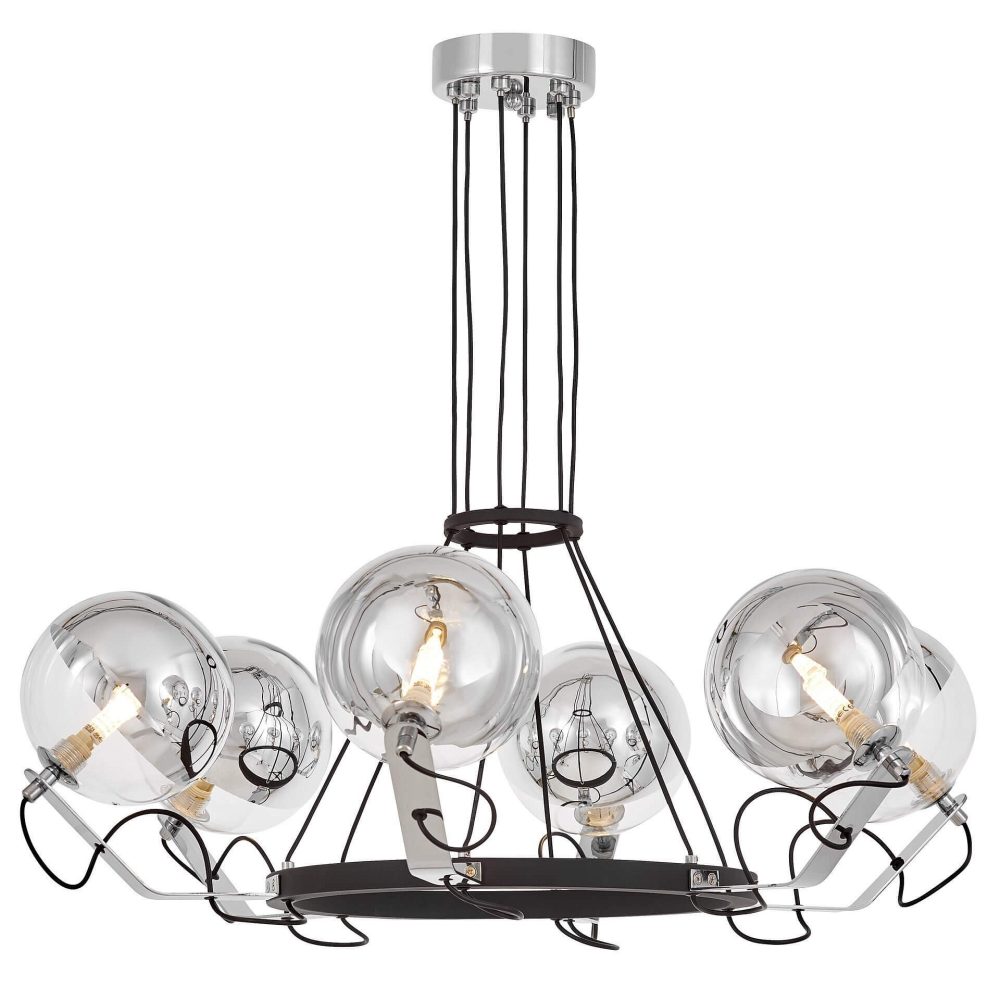 Подвесная люстра LUMINA DECO MARSEO LDP 9110-6 BK+CHR