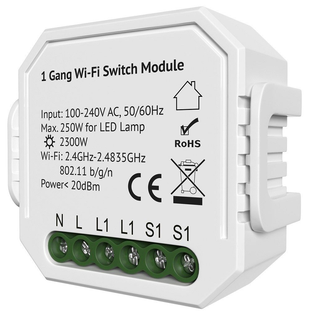 Контроллер-выключатель Wi-Fi для смартфонов и планшетов Denkirs Relay RL1001-SM/1