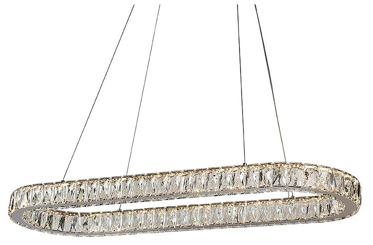NEWPORT 8580 , Люстра, Chrome Сlear crystal L90*W30*H5,5/250 cm LED 50W 3100-4