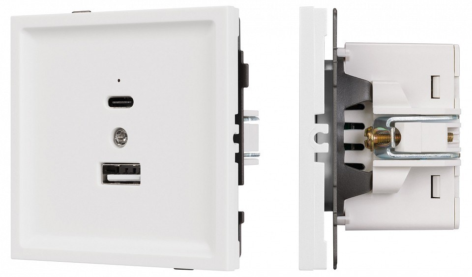 Розетка 2хUSB type A и C без рамки Arlight SCT-TENDO 054094