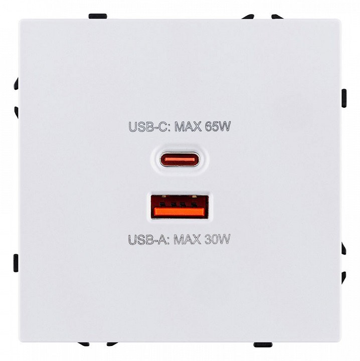 Розетка 2хUSB type A и C без рамки Kollinger Eclipse EC-024WG