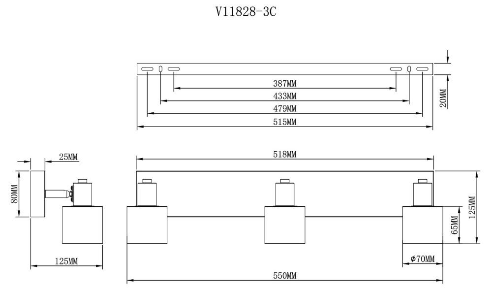 Спот Moderli Malet V11828-3C