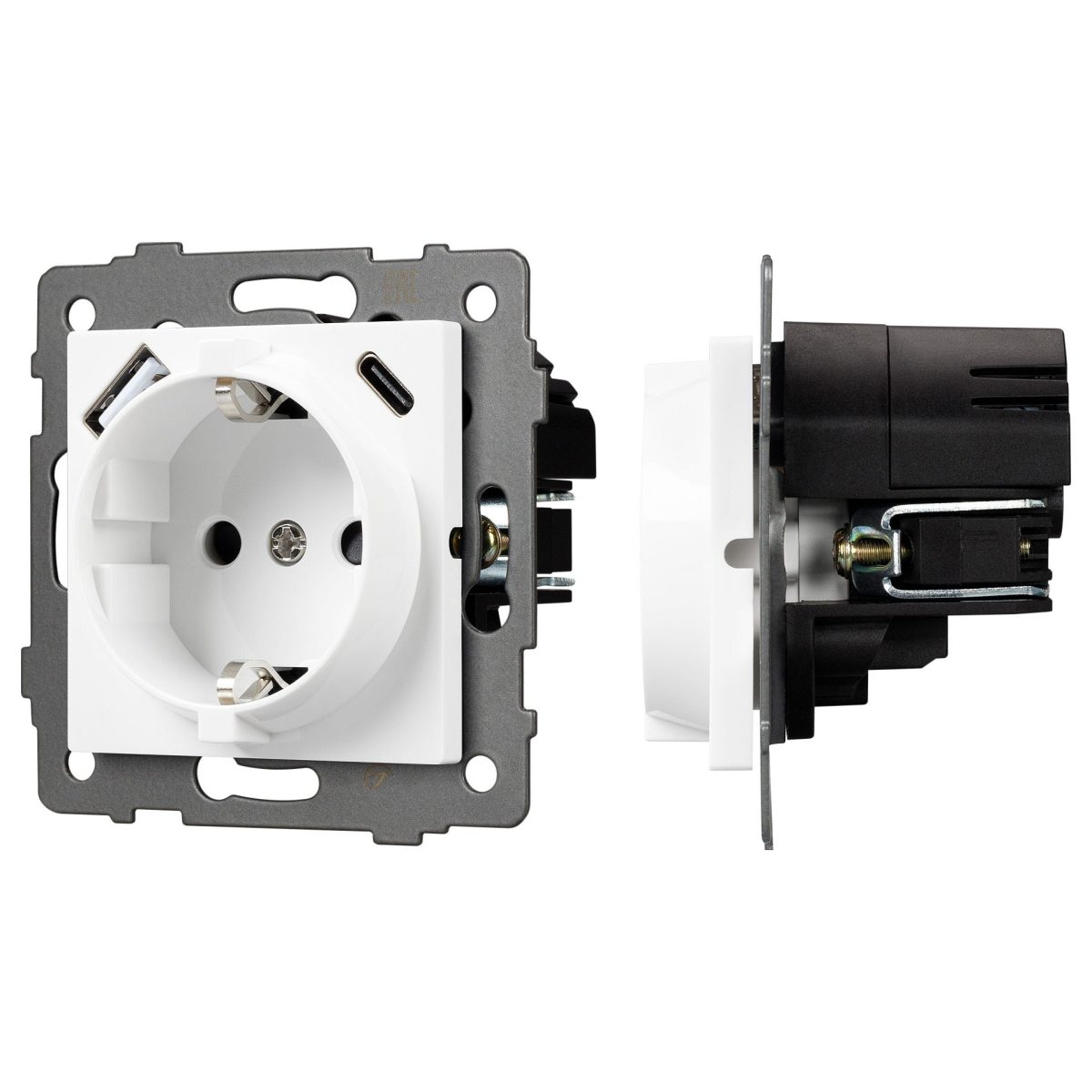 Розетка с заземлением и 2хUSB type A и C, без рамки Arlight SCT 049822
