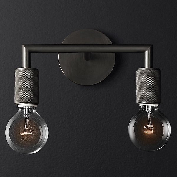 Бра RH Utilitaire Double Sconce Black арт
