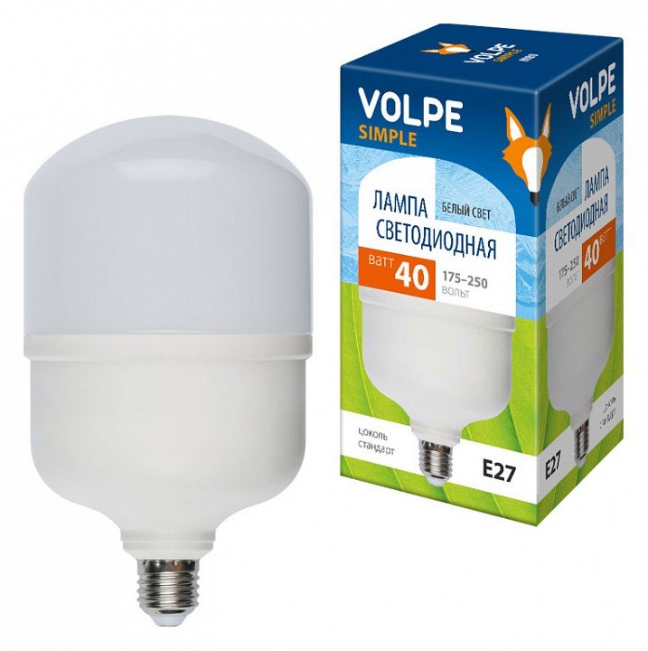 LED-M80-40W/NW/E27/FR/S Лампа светодиодная. Матовая. Серия Simple. Белый свет (4000K). Картон. ТМ Volpe.
