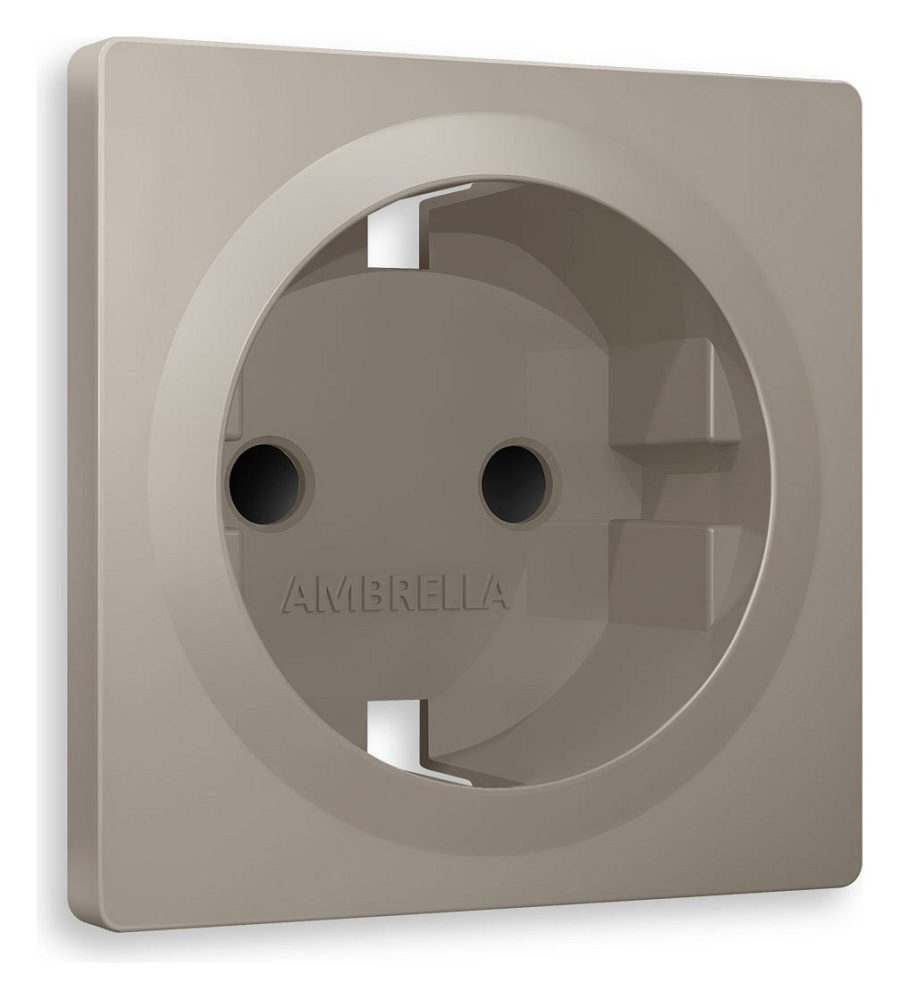 Накладка для розетки с заземлением и со шторками Ambrella Volt ALFA AP3670