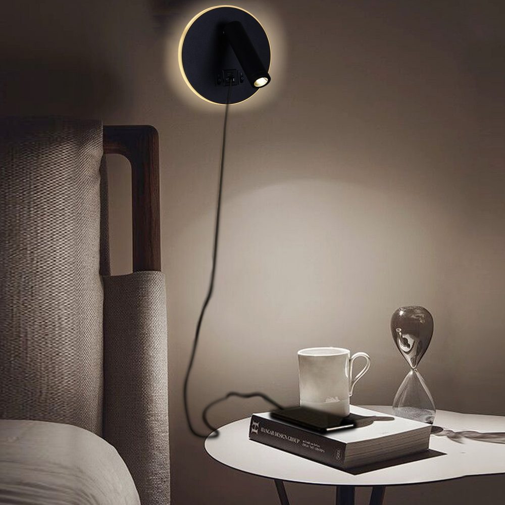 Бра Reluce 86203 86203-9.2-001KT LED12W+USB BK