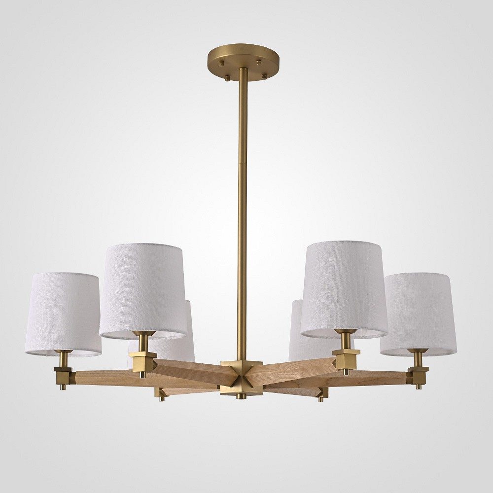 Люстра на штанге Imperiumloft Jorgenson White/Light wood STAVRA01