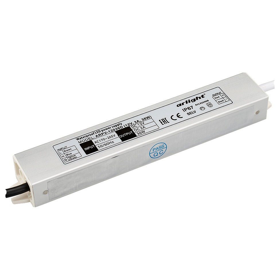 Блок питания ARPV-12036-D (12V, 3.0A, 36W) (Arlight, IP67 Металл, 3 года)