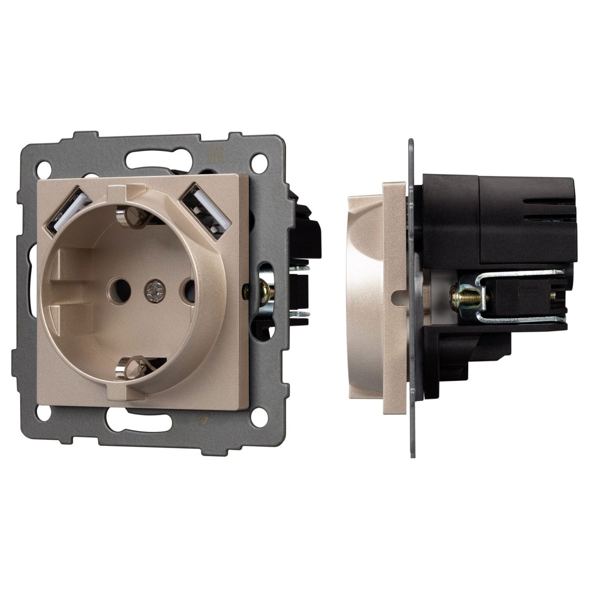 Розетка с заземлением и 2хUSB type A, без рамки Arlight SCT 049821