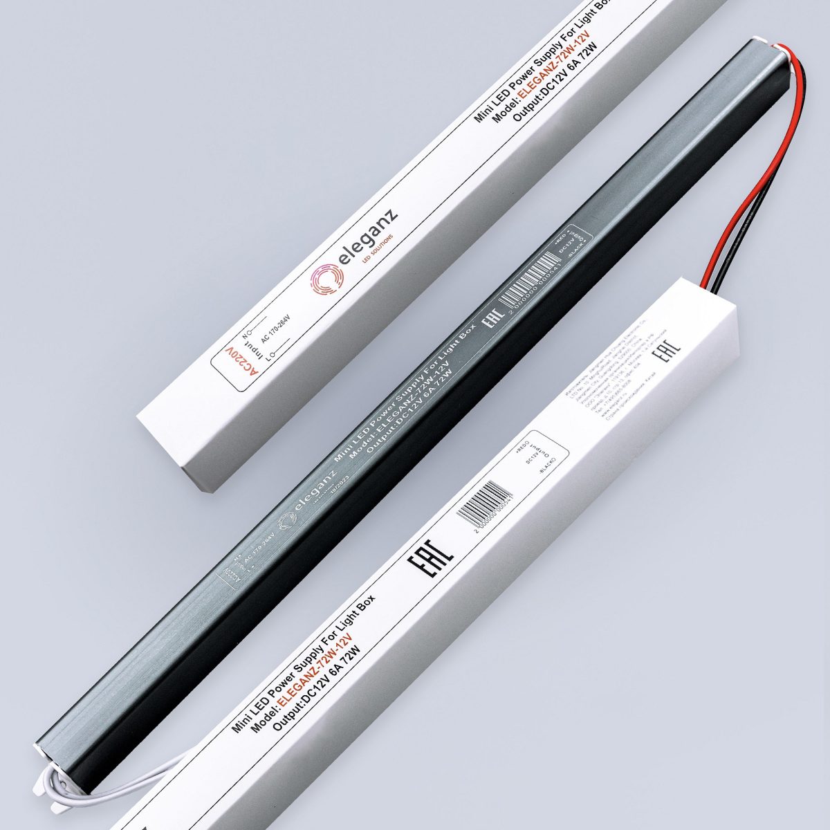 12V Блок питания 72W КАРАНДАШ негерм. узкий IP20